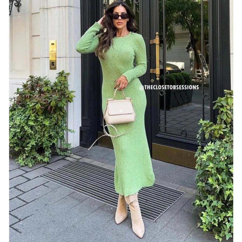 MANGO Ribbed Knit Maxi Dress 💚✨ NWT | Size 8
